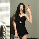 Swimsuit Women's One-Piece Sexy 2025 New Korean Ins Swimsuit Conservative Belly-Covering Slimming Look Small Breasts Fairy Gathered Summer