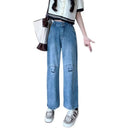 Jeans Women's Summer New Straight Loose Design Sense Niche Small High Waist Dipped Wide Leg Pants