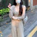 Casual Sports suit Women's 2024 Autumn Dress with a Set of High-end Fashion Sweat Pants Three-piece Western Style