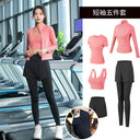 Yoga Clothing Suit for Women 2025 New Flesh-Covering Running Suit for Women Morning Running Sports Fitness Quick-Drying Clothing Wholesale