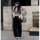 Wide-Leg Jeans for Women, Spring/Summer 2025 New Thin Style, Retro Slim-Fit Design, Straight-Leg Pants
