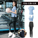 Yoga Clothing Suit for Women 2025 New Flesh-Covering Running Suit for Women Morning Running Sports Fitness Quick-Drying Clothing Wholesale