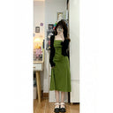 Spring and Summer 2024 New French Design Sense avocado green Small Sling dress Mid-length Fairy First Love Dress