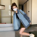 Reality Pats 2023 Korean Denim Coat Spring Casual Loose Design Sense Niche Street Top Small All-Match