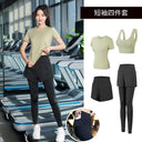 Yoga Clothing Suit for Women 2025 New Flesh-Covering Running Suit for Women Morning Running Sports Fitness Quick-Drying Clothing Wholesale