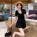 Fresh and Simple One-Piece Swimsuit for Women, Conservative and High-End, Slimming and Tummy-Covering, Summer Style, Sexy Student Hot Spring Swimwear