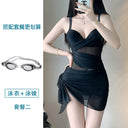 High-end one-piece swimsuit women's summer hot spring conservative personality retro one-piece belly-covering slimming beach gathered swimming suit