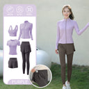 Yoga Clothing Suit for Women 2025 New Flesh-Covering Running Suit for Women Morning Running Sports Fitness Quick-Drying Clothing Wholesale