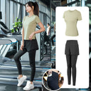 Yoga Clothing Suit for Women 2025 New Flesh-Covering Running Suit for Women Morning Running Sports Fitness Quick-Drying Clothing Wholesale