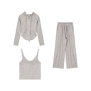 Casual Sports suit Women's 2024 Autumn Dress with a Set of High-end Fashion Sweat Pants Three-piece Western Style