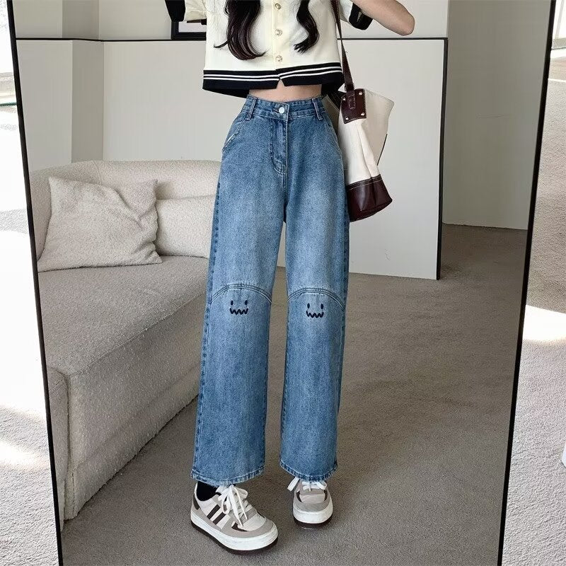 Jeans Women's Summer New Straight Loose Design Sense Niche Small High Waist Dipped Wide Leg Pants