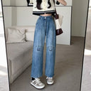 Jeans Women's Summer New Straight Loose Design Sense Niche Small High Waist Dipped Wide Leg Pants