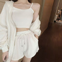 Summer 2024 New Internet Celebrity Sports suit Women's Jacket Vest Shorts Fashion Hong Kong Flavor Three-piece Women's Fashion