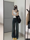 Jeans Women's Straight Loose Spring Autumn and Winter 2025 New High Waist Slimming Small Wide Leg Trousers