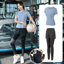 Yoga Clothing Suit for Women 2025 New Flesh-Covering Running Suit for Women Morning Running Sports Fitness Quick-Drying Clothing Wholesale