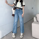 Jeans Women's Summer New Straight Loose Design Sense Niche Small High Waist Dipped Wide Leg Pants