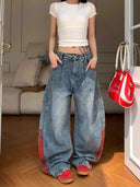Retro High-Waisted Wide-Leg Jeans for Women Spring and Autumn 2025 New Loose Slimming Drape Straight Pants