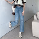 Jeans Women's Summer New Straight Loose Design Sense Niche Small High Waist Dipped Wide Leg Pants