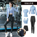 Yoga Clothing Suit for Women 2025 New Flesh-Covering Running Suit for Women Morning Running Sports Fitness Quick-Drying Clothing Wholesale
