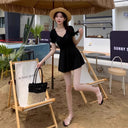 Fresh and Simple One-Piece Swimsuit for Women, Conservative and High-End, Slimming and Tummy-Covering, Summer Style, Sexy Student Hot Spring Swimwear