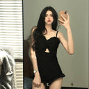 Swimsuit Women's One-Piece Sexy 2025 New Korean Ins Swimsuit Conservative Belly-Covering Slimming Look Small Breasts Fairy Gathered Summer