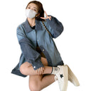 Reality Pats 2023 Korean Denim Coat Spring Casual Loose Design Sense Niche Street Top Small All-Match