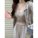 Casual Sports suit Women's 2024 Autumn Dress with a Set of High-end Fashion Sweat Pants Three-piece Western Style