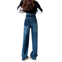 Wide Leg Jeans Women's Summer 2024 New Explosions Design Sense Niche High Waist Straight Loose Mop Pants