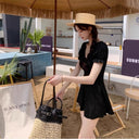 Fresh and Simple One-Piece Swimsuit for Women, Conservative and High-End, Slimming and Tummy-Covering, Summer Style, Sexy Student Hot Spring Swimwear