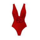 2024 European and American New Style Swimsuit Women's Detachable Three-dimensional Flower Decorative Neck Swimsuit suit 2735