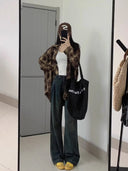 Jeans Women's Straight Loose Spring Autumn and Winter 2025 New High Waist Slimming Small Wide Leg Trousers