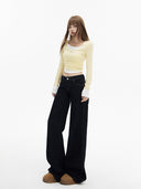 American-style Tannin Low-waist Wide-leg Jeans Women's 2025 Distinctive Slimming All-match Retro Loose Straight Pants