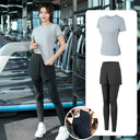 Yoga Clothing Suit for Women 2025 New Flesh-Covering Running Suit for Women Morning Running Sports Fitness Quick-Drying Clothing Wholesale