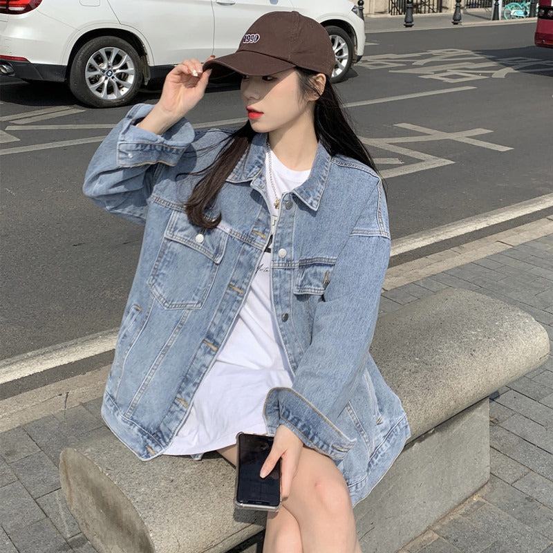 Spring and Autumn 2024 New Explosions Denim Coat Fashion Jacket Top Small Loose Early Spring Coat Women