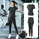 Yoga Clothing Suit for Women 2025 New Flesh-Covering Running Suit for Women Morning Running Sports Fitness Quick-Drying Clothing Wholesale