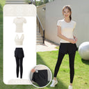 Yoga Clothing Suit for Women 2025 New Flesh-Covering Running Suit for Women Morning Running Sports Fitness Quick-Drying Clothing Wholesale