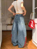 Retro High-Waisted Wide-Leg Jeans for Women Spring and Autumn 2025 New Loose Slimming Drape Straight Pants