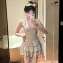 Backless Swimwear Women's Retro Polo Hot Spring Sweet Dress Conservative Slim Belly Covering Body Pure Desire New Swimwear