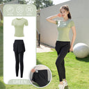 Yoga Clothing Suit for Women 2025 New Flesh-Covering Running Suit for Women Morning Running Sports Fitness Quick-Drying Clothing Wholesale