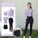 Yoga Clothing Suit for Women 2025 New Flesh-Covering Running Suit for Women Morning Running Sports Fitness Quick-Drying Clothing Wholesale