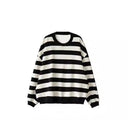 Spring and Autumn Women's Hong Kong-style Slimming Loose Striped Sweat Half-length Skirt Wear a Complete Set of Korean-style Two-piece Suit